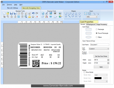 Screenshot of the application DRPU Barcode Creator Software - #1