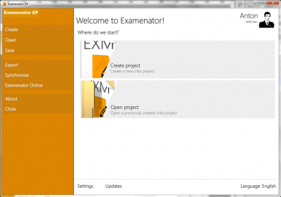 Screenshot of the application Examenator - #1