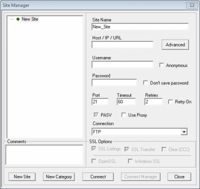 Screenshot of the application Core FTP LE - #2