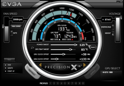 Screenshot of the application EVGA Precision X - #1