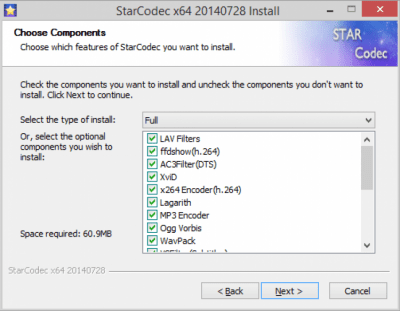 Screenshot of the application StarCodec - #1