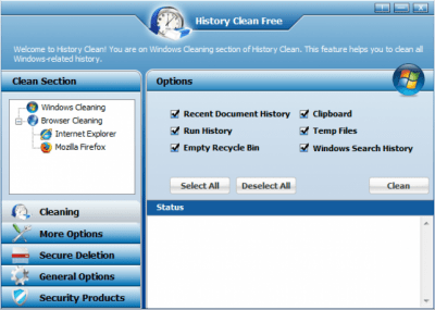Screenshot of the application History Clean - #1