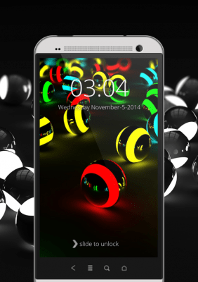 Screenshot of the application 3D Light Balls Screen Lock - #9