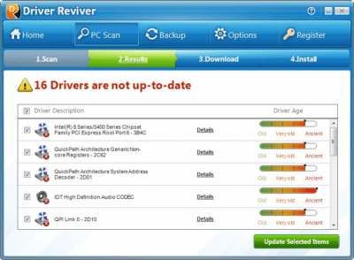 Screenshot of the application Driver Reviver - #2
