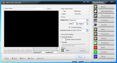 Screenshot of the application WonderFox SWF to GIF Converter - #1