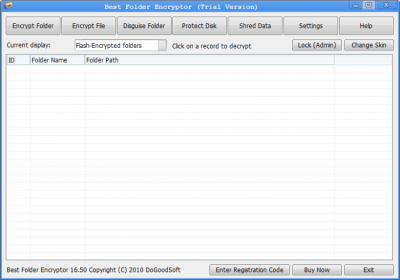 Screenshot of the application Best Folder Encryptor - #1