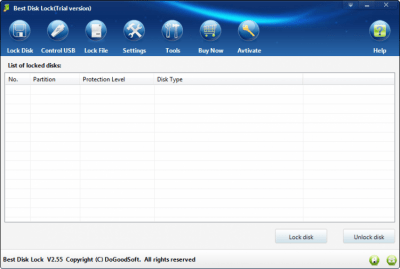 Screenshot of the application Best Disk Lock - #1