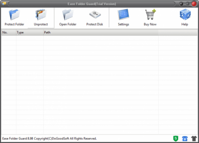 Screenshot of the application Ease Folder Guard - #1