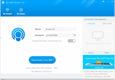 Screenshot of the application My WIFI Router - #1