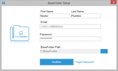 Screenshot of the application BaseFolder - #1