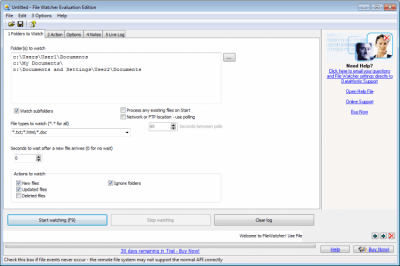 Screenshot of the application File Watcher - #1