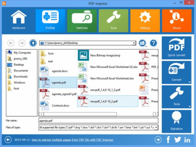 Screenshot of the application PDF Impress - #1