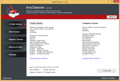 Screenshot of the application AnyCleaner - #1