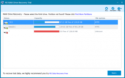 Screenshot of the application M3 RAW to FAT32 Converter - #1