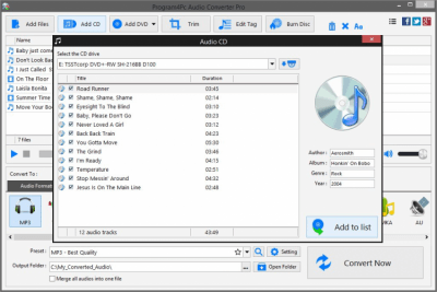 Screenshot of the application Audio Converter Pro - #2