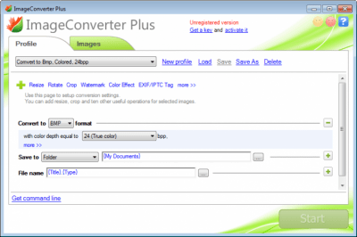 Screenshot of the application Image Converter Plus - #1