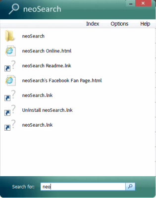 Screenshot of the application neoSearch - #1