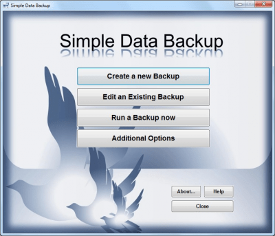 Screenshot of the application Simple Data Backup - #1