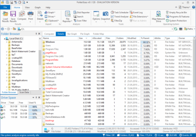 Screenshot of the application FolderSizes - #4