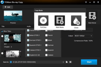 Screenshot of the application TDMore Blu-ray Copy - #2