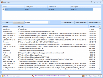 Screenshot of the application Disk Files - #1