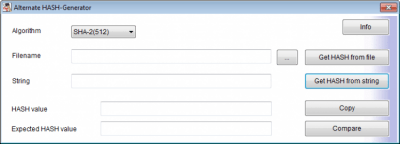 Screenshot of the application Alternate HASH-Generator - #1