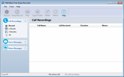 Screenshot of the application TalkHelper Free Skype Recorder - #1