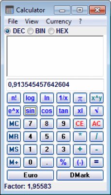 Screenshot of the application Alternate Calculator - #1