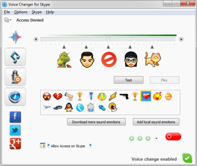 Screenshot of the application AthTek Skype Voice Changer - #1