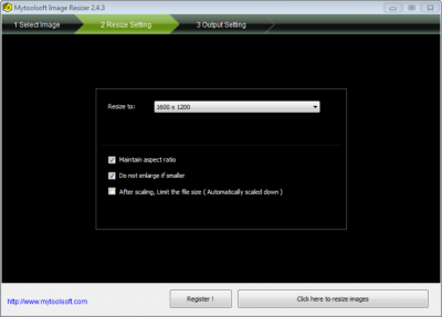 Screenshot of the application Mytoolsoft Image Resizer - #2
