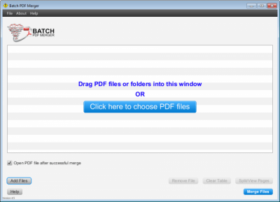 Screenshot of the application Batch PDF Merger - #1