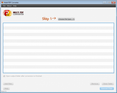 Screenshot of the application Multi PDF Converter - #1