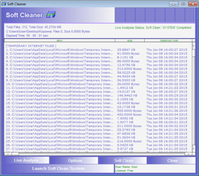 Screenshot of the application Soft Cleaner - #1