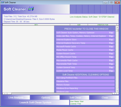 Screenshot of the application Soft Cleaner - #2