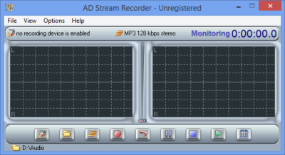 Screenshot of the application AD Stream Recorder - #1