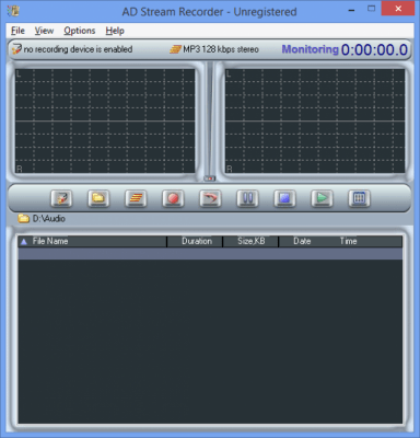 Screenshot of the application AD Stream Recorder - #3