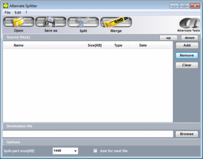 Screenshot of the application Alternate Splitter - #1
