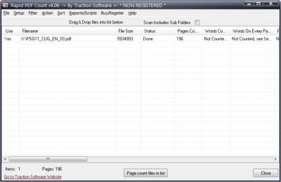 Screenshot of the application Rapid PDF Count - #1