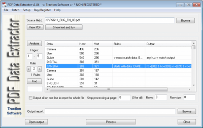 Screenshot of the application PDF Data Extractor - #1