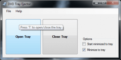 Screenshot of the application DVD Tray Ejector - #1