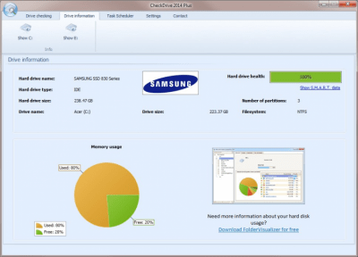 Screenshot of the application Abelssoft CheckDrive - #2