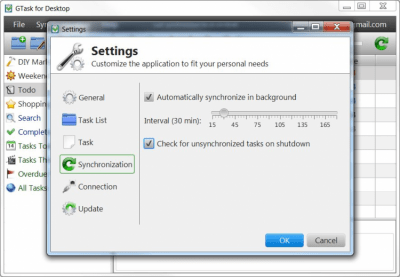 Screenshot of the application GTask for Desktop - #3