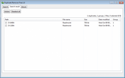 Screenshot of the application Duplicate Remover Free - #2