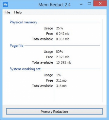 Screenshot of the application Mem Reduct - #1