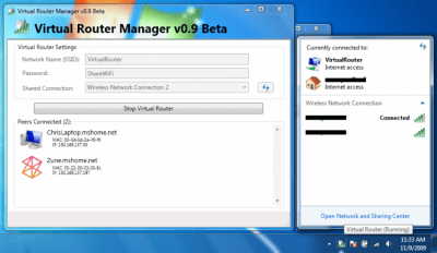 Screenshot of the application Virtual Router - #1