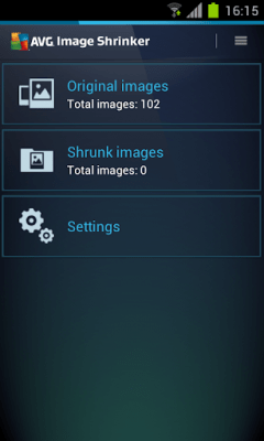 Screenshot of the application AVG Image Shrink & Share - #1