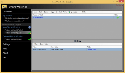 Screenshot of the application ShareWatcher - #2