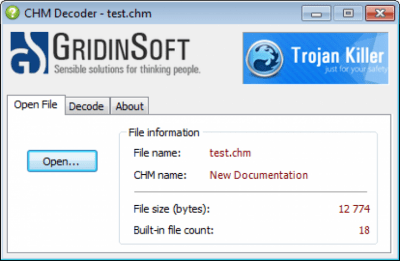 Screenshot of the application CHM Decoder - #1