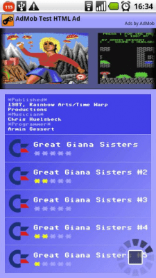 Screenshot of the application C64 Games Music Collection - #2