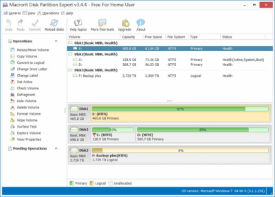 Screenshot of the application Partition Expert Free Edition - #1